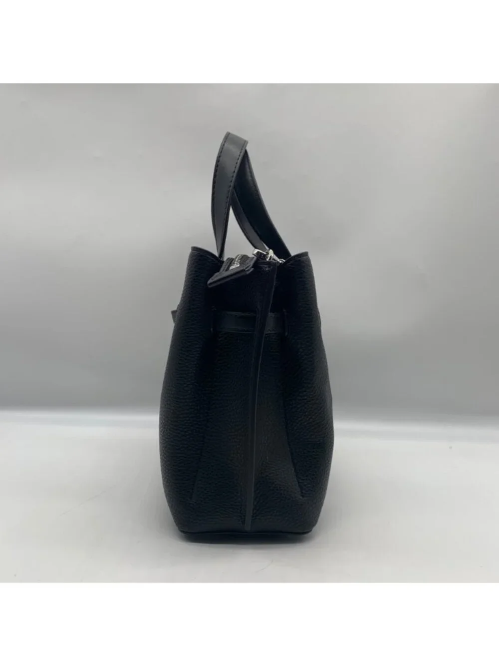Michael Kors Black Emilia Small Pebbled Leather Satchel Bag
